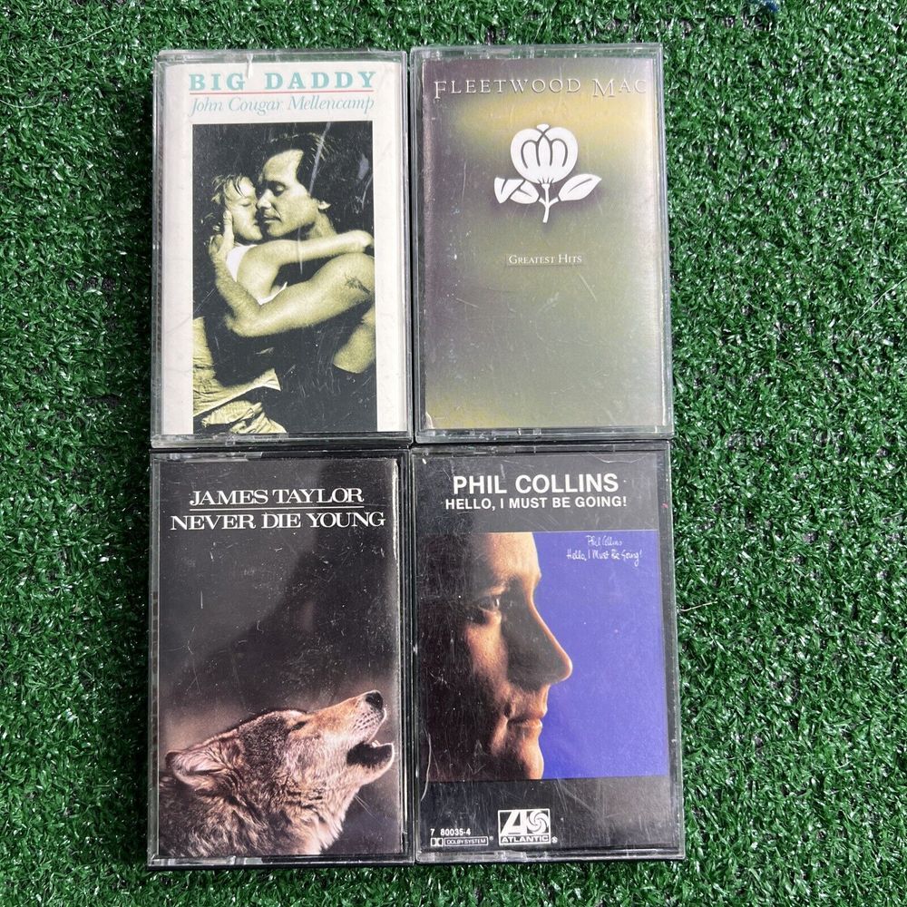 Lot Of‎ 4 PopRock Cassettes Fleetwood Mac John Cougar Phil Collins James Taylor